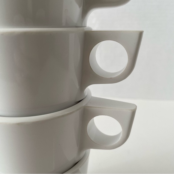 Dallas Ware White Melamine Cups Stackable Set of 4 - Picture 8 of 13